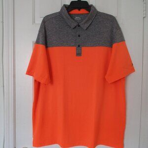 Slazenger Mens S/S Day Glow Orange & Gray Golf Polo Shirt NWOT - Size